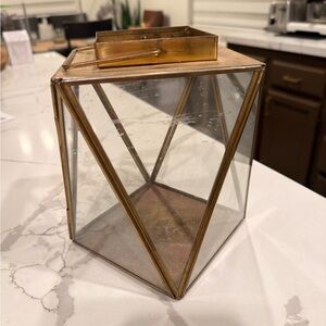 Anthropolgie Gold Glass Lantern/Terrarium